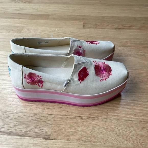 TOM’S Alpargata Platform Slip On Shoes Size 11 in Excellent Condition - Picture 7 of 15